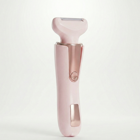 Pink and rose gold electronic device on a white background